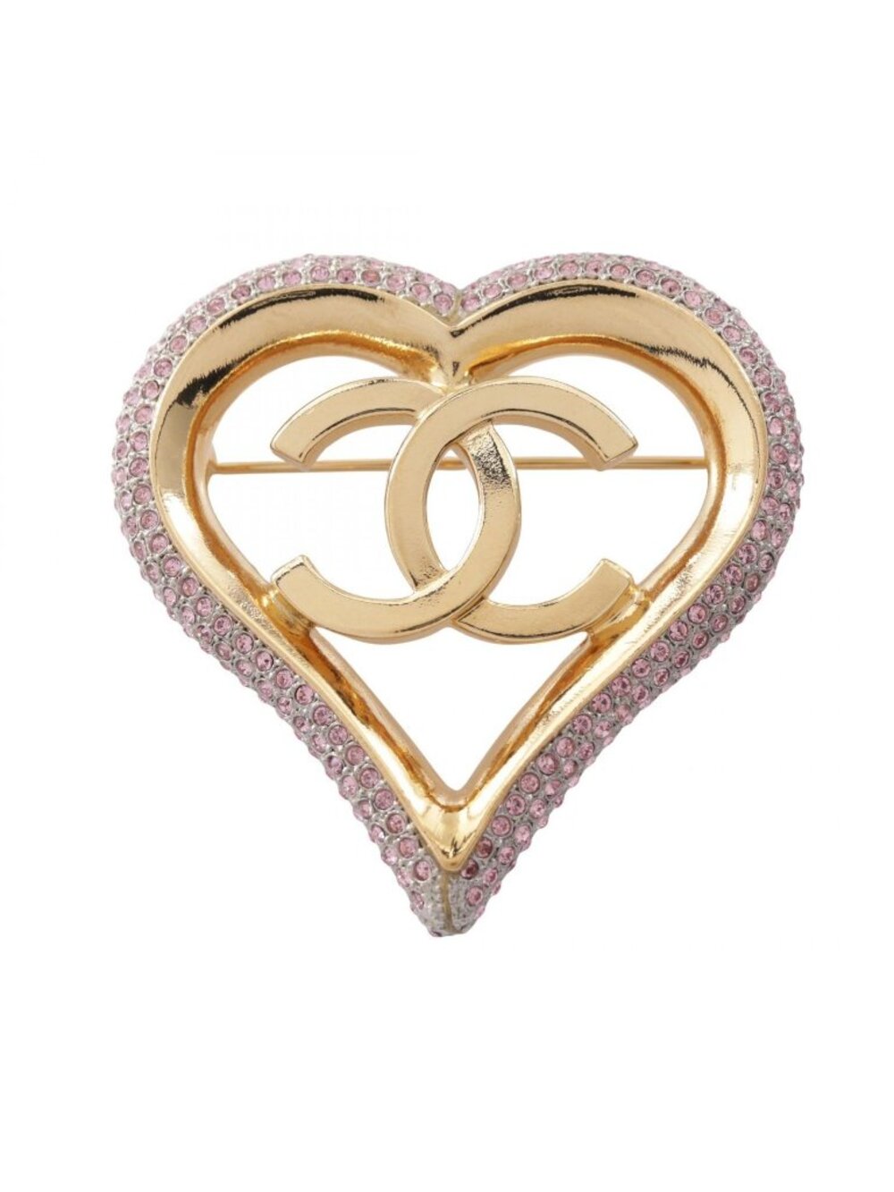 Chanel Brooch CC Logo Heart